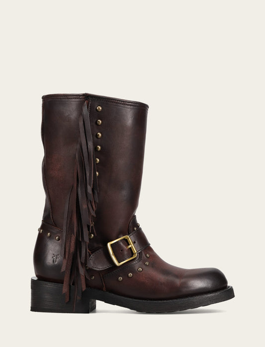 Women's Cherry Lacquer Viv Fringe Engineer Boot Cherry Lacquer - Frye