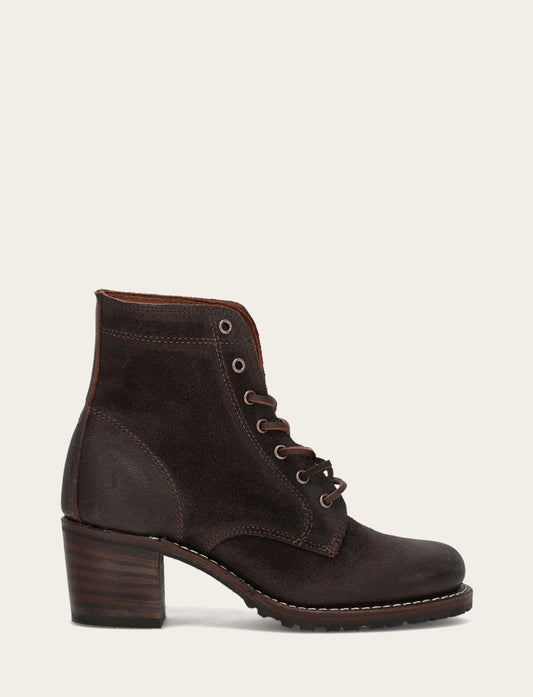 Women's Dark Brown Sabrina 6G Lace Up Boots Dark Brown - Frye