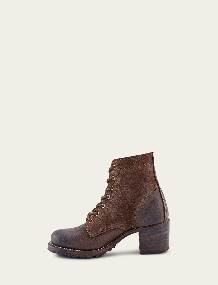 Women's Dark Brown Sabrina 6G Lace Up Boots Dark Brown - Frye