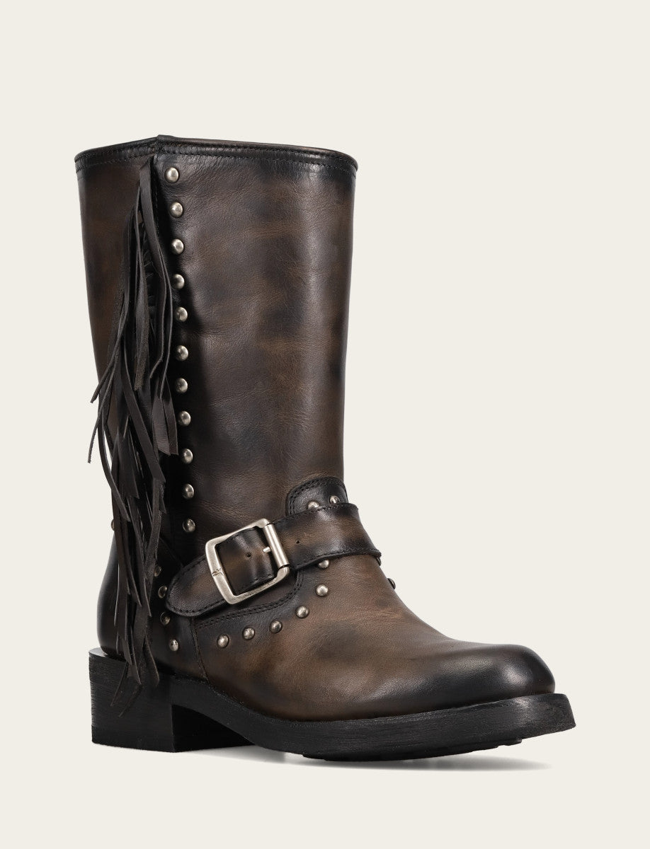 Women's Black Viv Fringe Engineer Boot Black - Frye