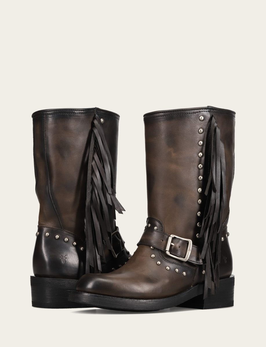 Women's Black Viv Fringe Engineer Boot Black - Frye