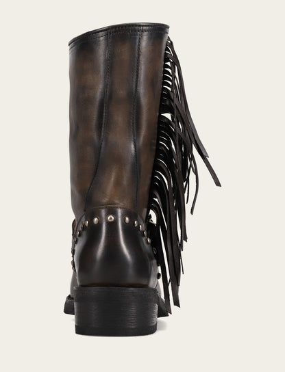 Women's Black Viv Fringe Engineer Boot Black - Frye