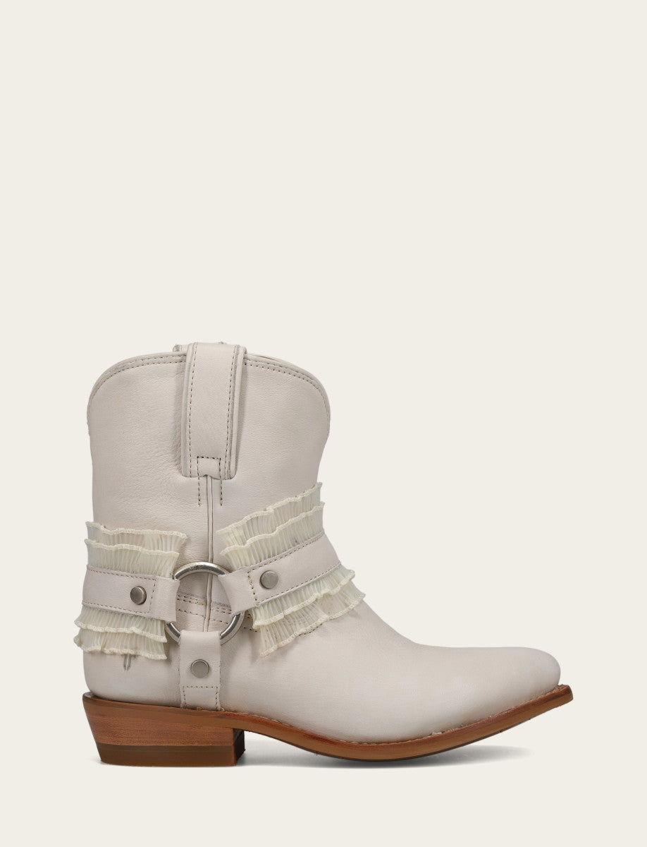 Women's Ivory Billy Harness Ruffle Boots Ivory - Frye