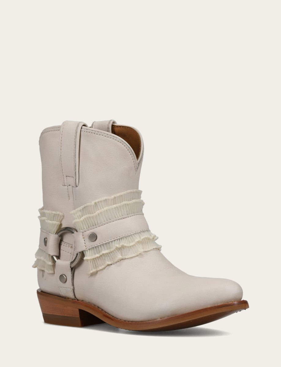 Women's Ivory Billy Harness Ruffle Boots Ivory - Frye