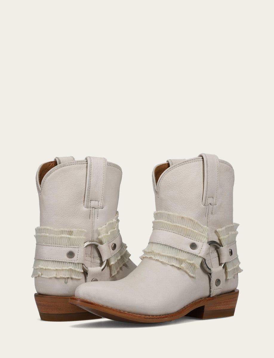 Women's Ivory Billy Harness Ruffle Boots Ivory - Frye