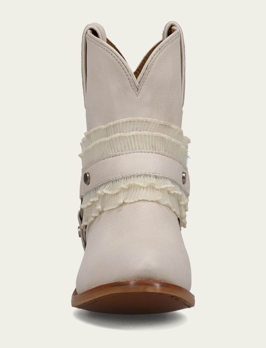 Women's Ivory Billy Harness Ruffle Boots Ivory - Frye