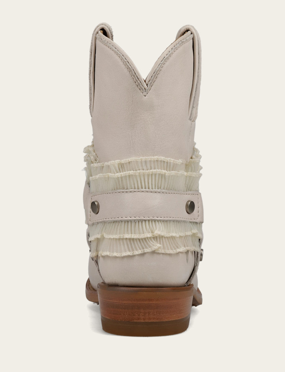 Women's Ivory Billy Harness Ruffle Boots Ivory - Frye