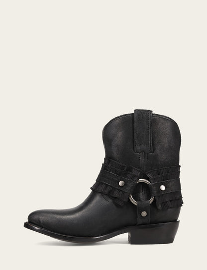 Women's Black Billy Harness Ruffle Boots Black - Frye