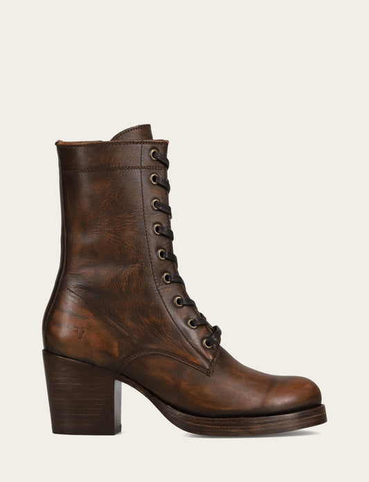 Women's Distressed Dk Brown Jean Lace Up Boot Distressed Dark Brown - Frye