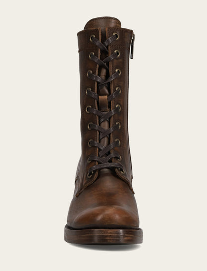 Women's Distressed Dk Brown Jean Lace Up Boot Distressed Dark Brown - Frye