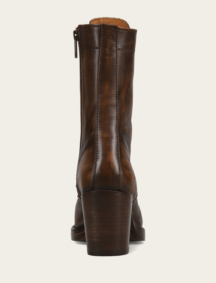 Women's Distressed Dk Brown Jean Lace Up Boot Distressed Dark Brown - Frye