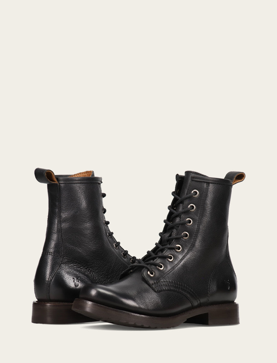 Women's Black Veronica Flex Combat Booties Black - Frye