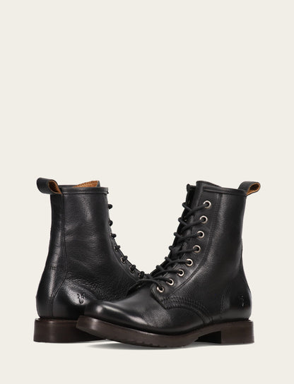 Women's Black Veronica Flex Combat Booties Black - Frye