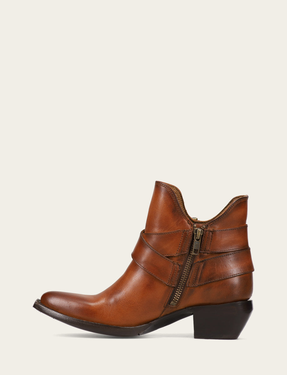 Women's Caramel Sacha Multi Strap Booties Caramel - Frye