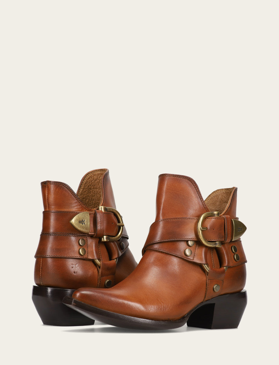 Women's Caramel Sacha Multi Strap Booties Caramel - Frye