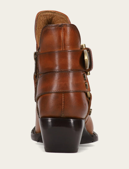 Women's Caramel Sacha Multi Strap Booties Caramel - Frye