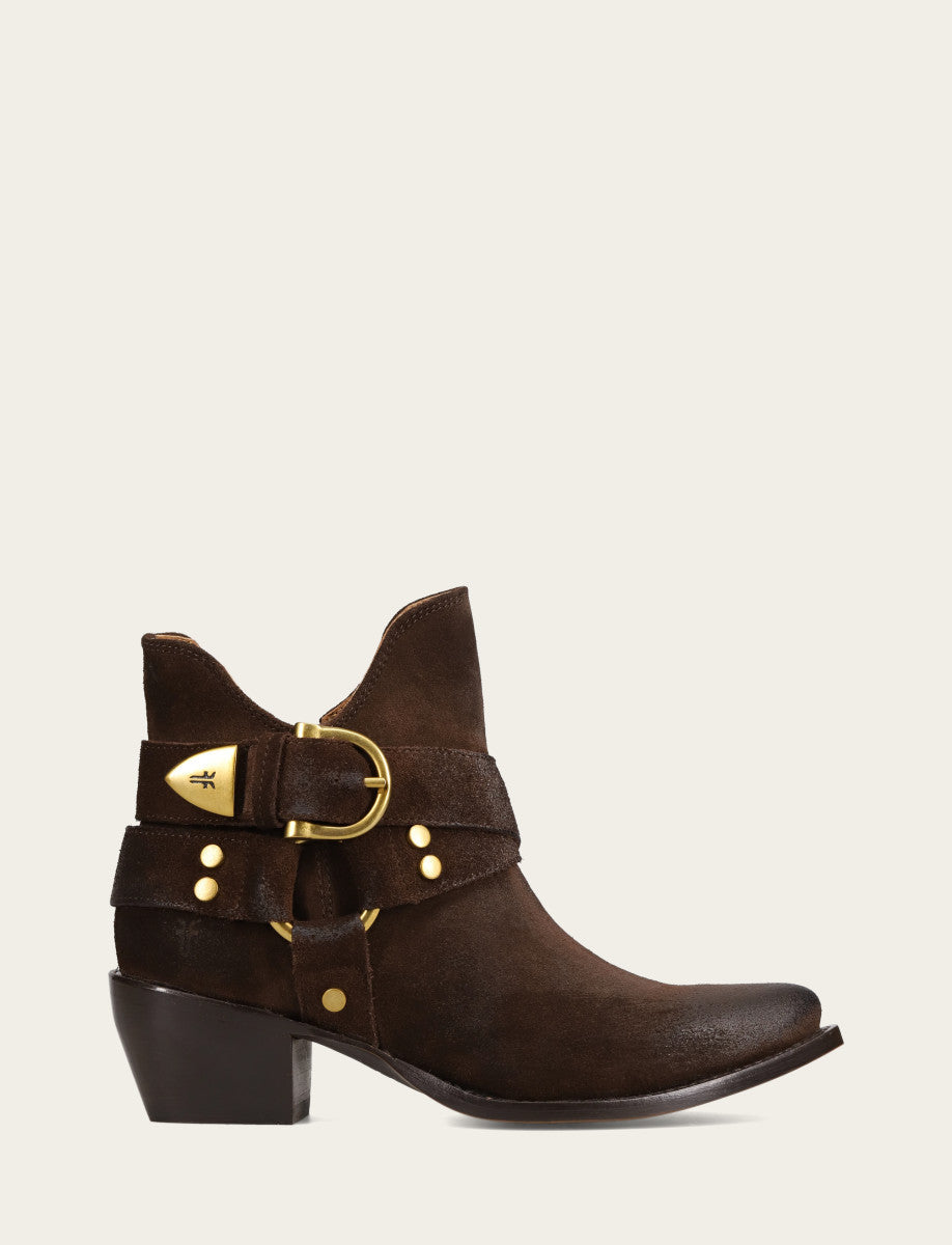 Women's Chocolate Sacha Multi Strap Booties Chocolate - Frye