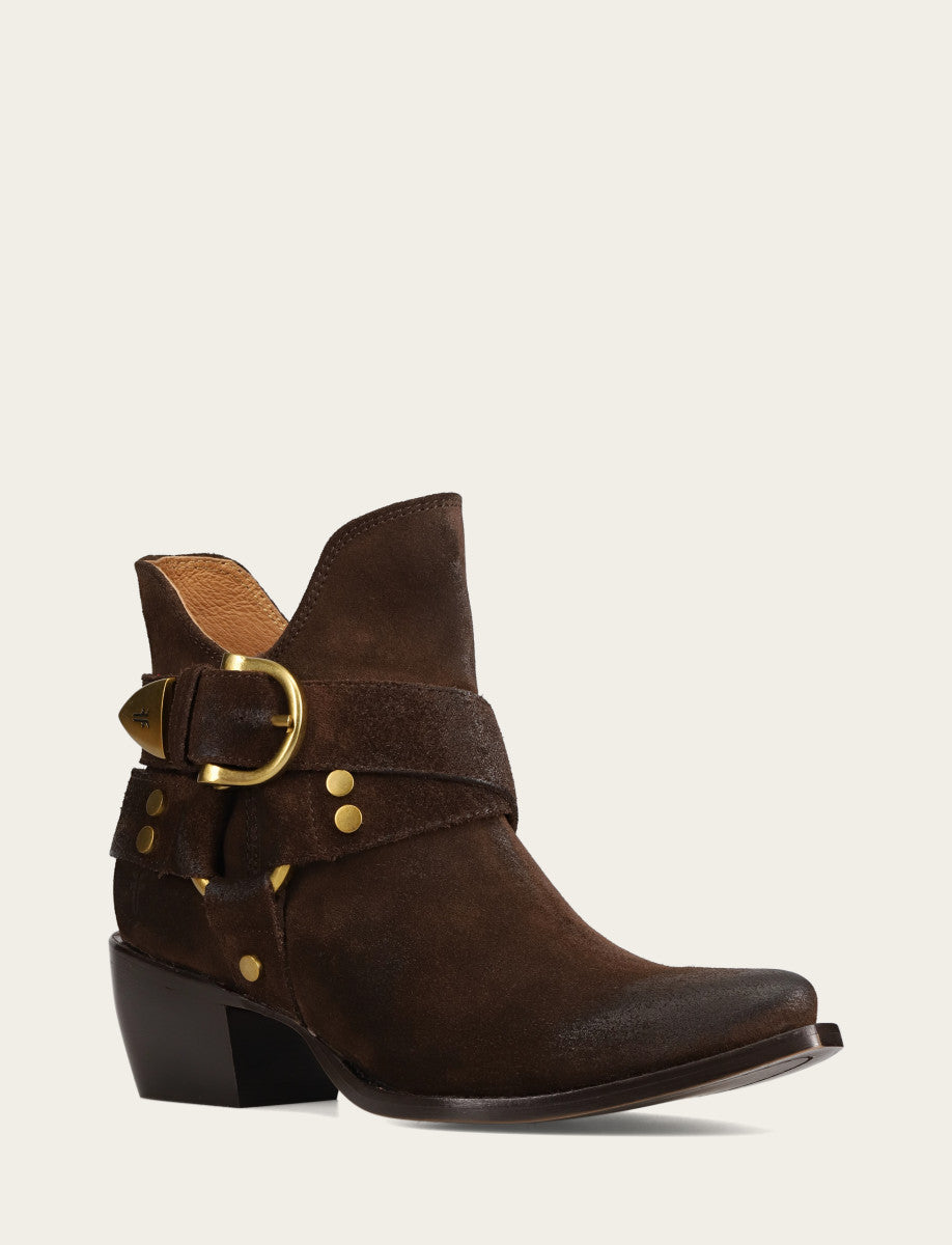 Women's Chocolate Sacha Multi Strap Booties Chocolate - Frye