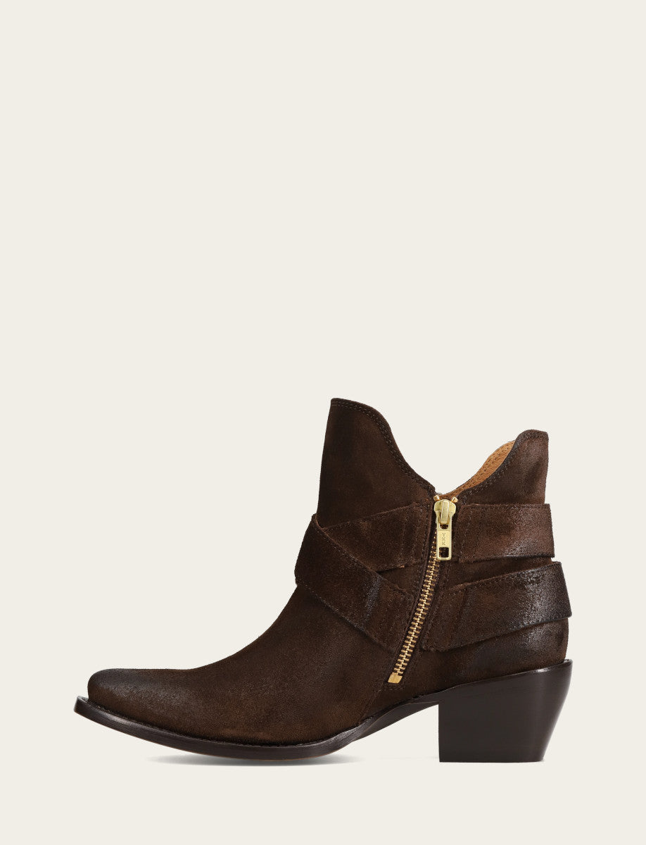 Women's Chocolate Sacha Multi Strap Booties Chocolate - Frye