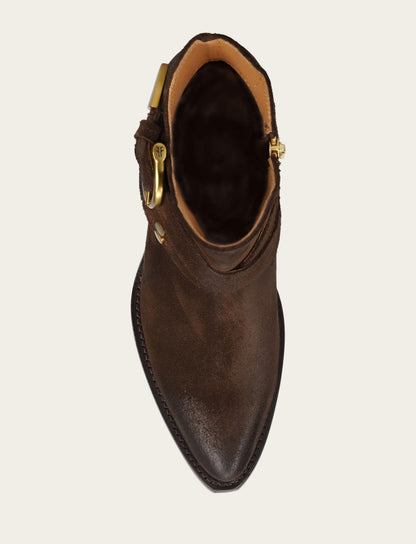 Women's Chocolate Sacha Multi Strap Booties Chocolate - Frye