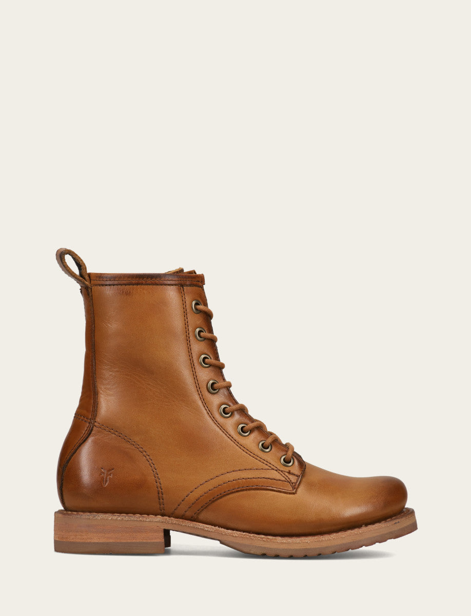 Women's Caramel Veronica Flex Combat Booties Caramel - Frye