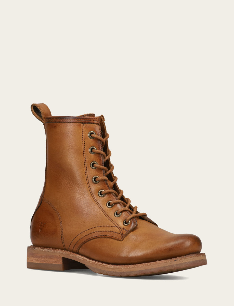 Women's Caramel Veronica Flex Combat Booties Caramel - Frye
