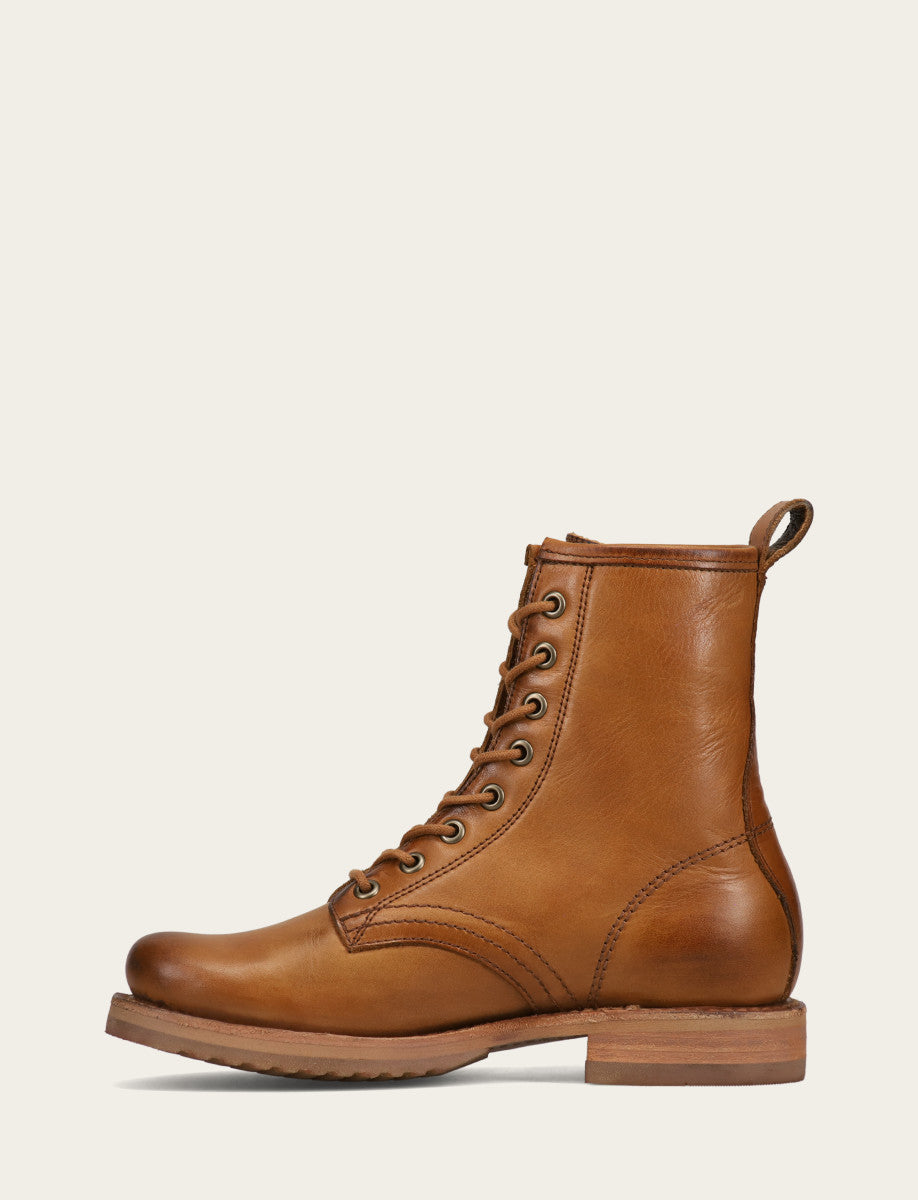 Women's Caramel Veronica Flex Combat Booties Caramel - Frye