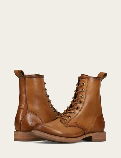 Women's Caramel Veronica Flex Combat Booties Caramel - Frye