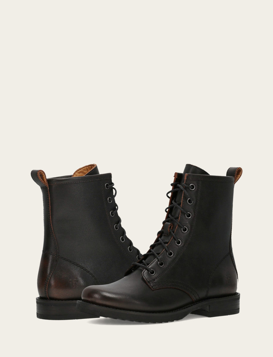 Antique Brown Veronica Flex Combat Boot Antique Brown - Frye