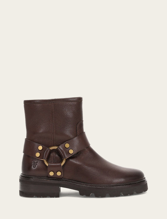 Women's Chocolate Olivia Harness Short Booties Chocolate - Frye