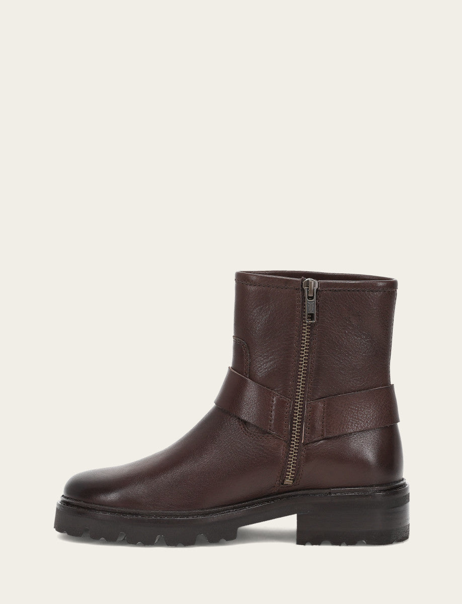 Women's Chocolate Olivia Harness Short Booties Chocolate - Frye