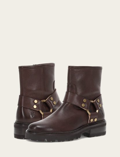 Women's Chocolate Olivia Harness Short Booties Chocolate - Frye