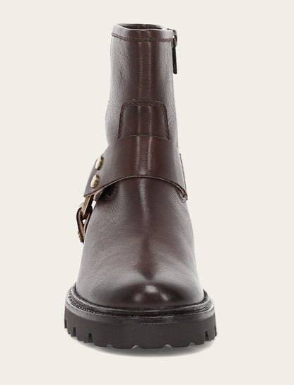 Women's Chocolate Olivia Harness Short Booties Chocolate - Frye