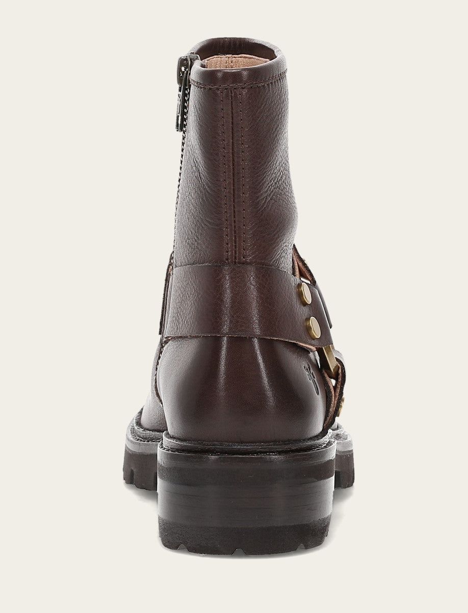 Women's Chocolate Olivia Harness Short Booties Chocolate - Frye