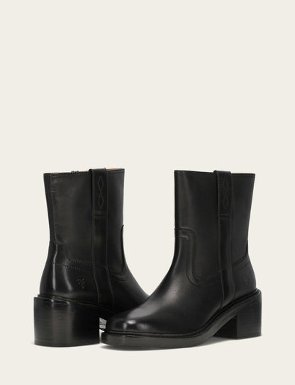 Women's Black Kate Short Inside Zip Boot Black - Frye