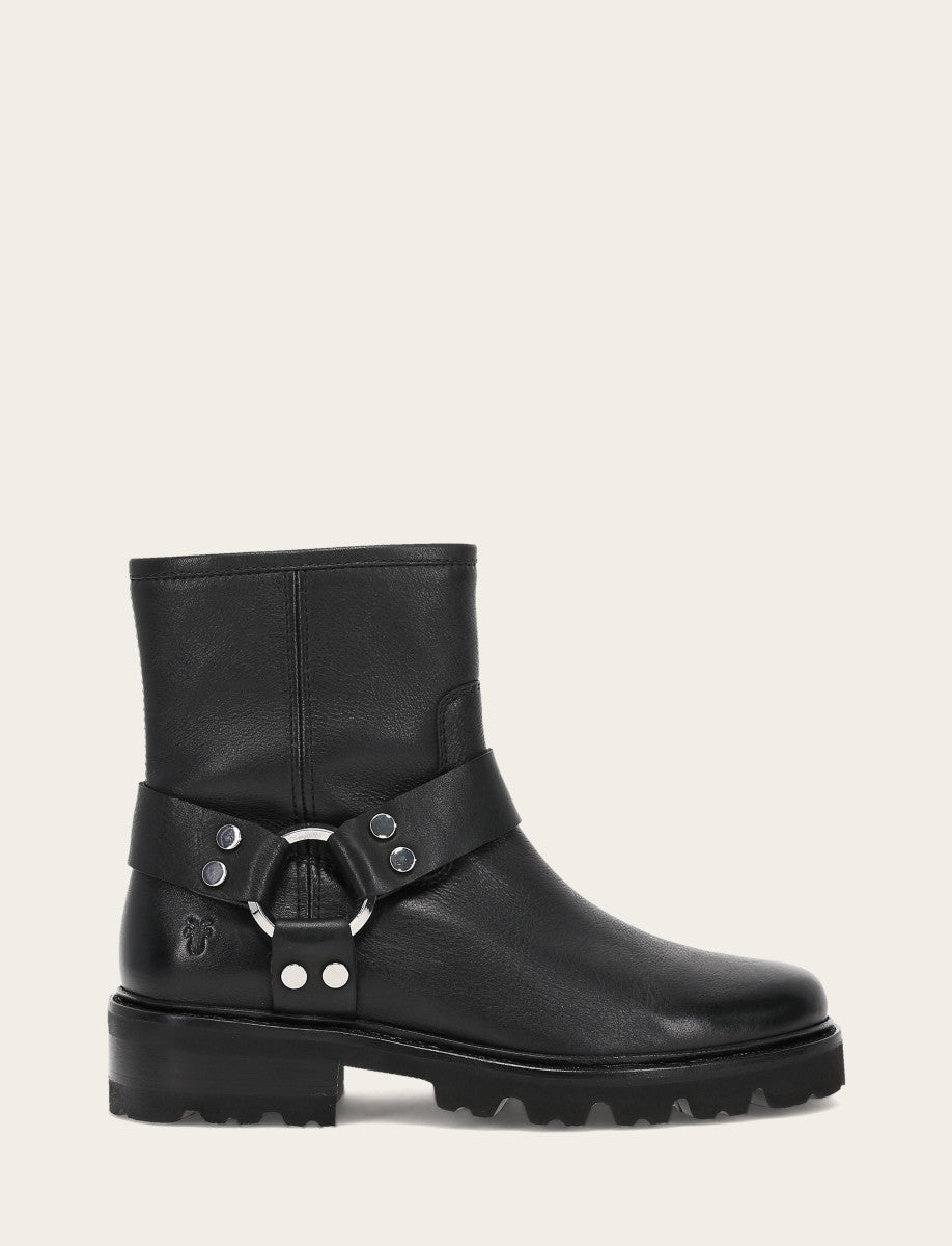 Women's Black Olivia Harness Short Booties Black - Frye
