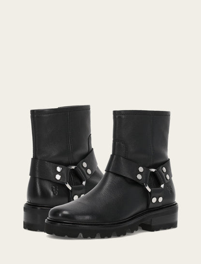 Women's Black Olivia Harness Short Booties Black - Frye