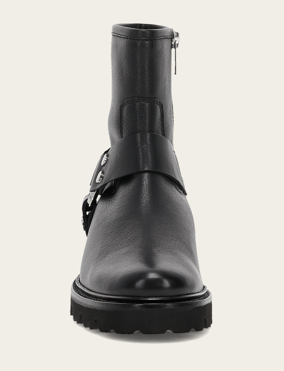 Women's Black Olivia Harness Short Booties Black - Frye