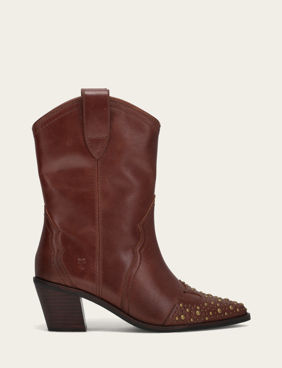 Women's Saddle Sara Wingtip Stud Western Boots Saddle - Frye