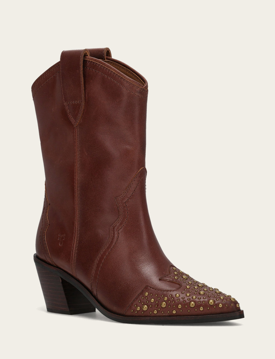 Women's Saddle Sara Wingtip Stud Western Boots Saddle - Frye
