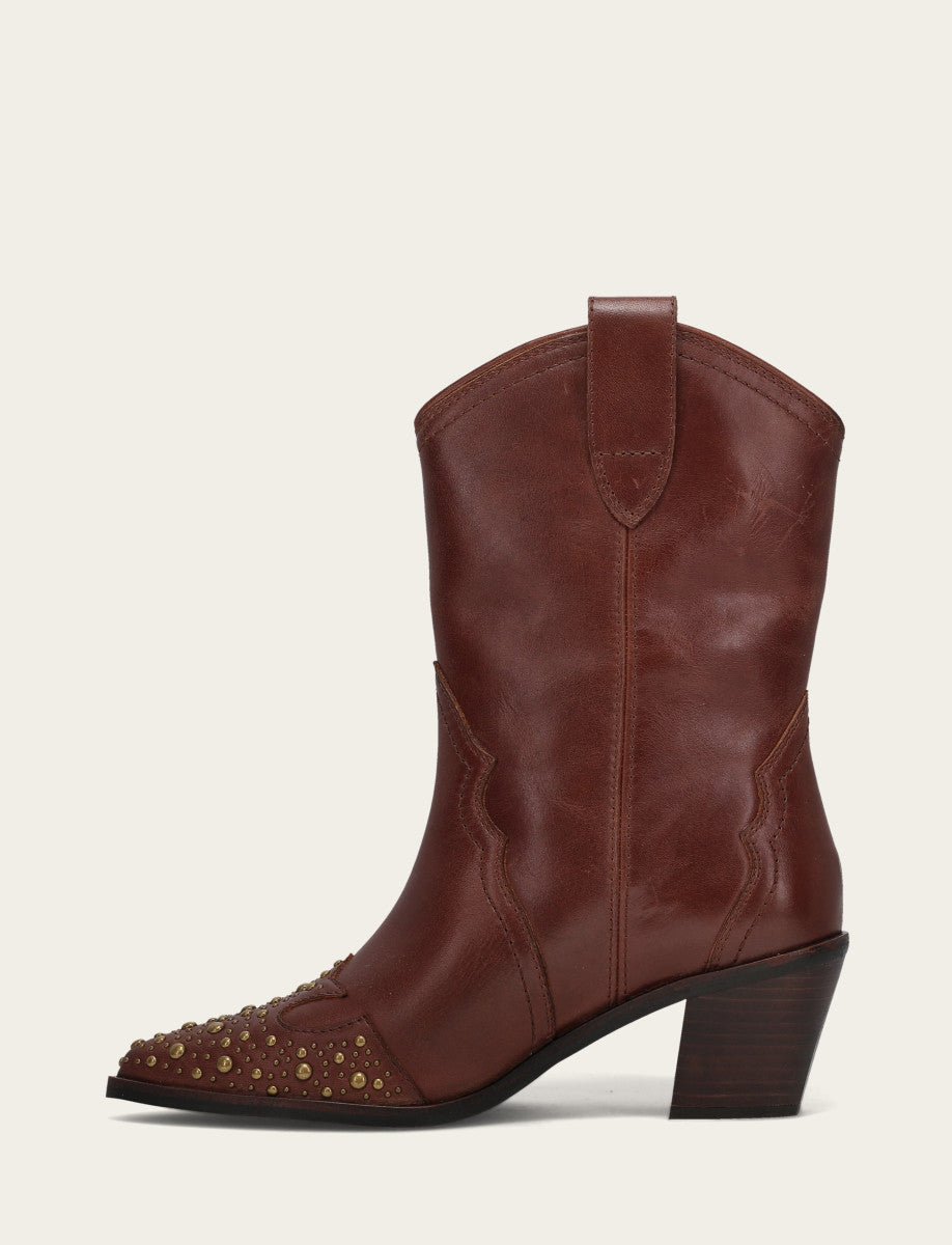 Women's Saddle Sara Wingtip Stud Western Boots Saddle - Frye
