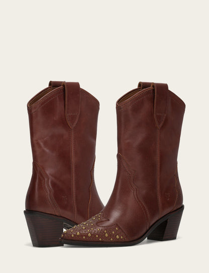Women's Saddle Sara Wingtip Stud Western Boots Saddle - Frye