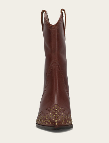 Women's Saddle Sara Wingtip Stud Western Boots Saddle - Frye