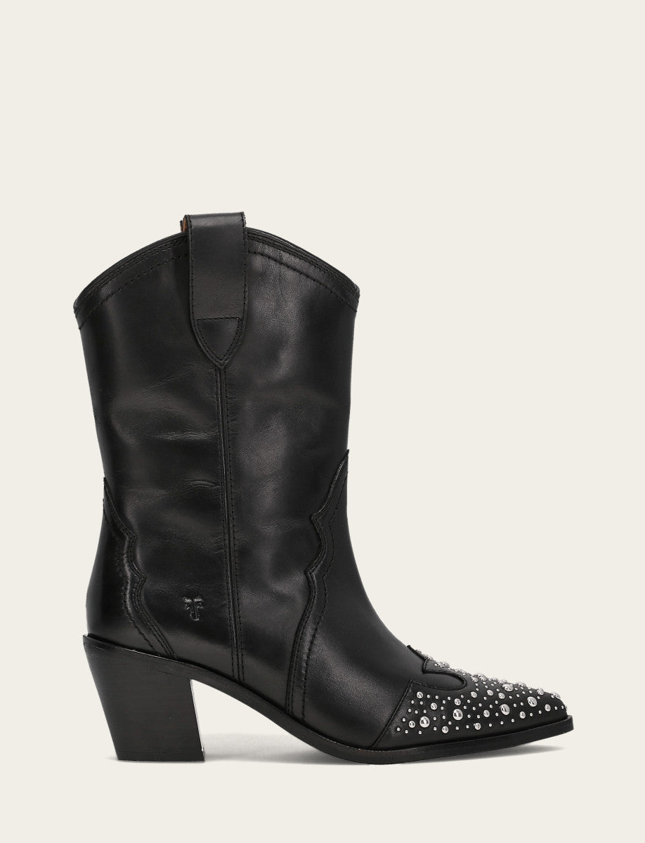 Women's Black Sara Wingtip Stud Boot Black - Frye