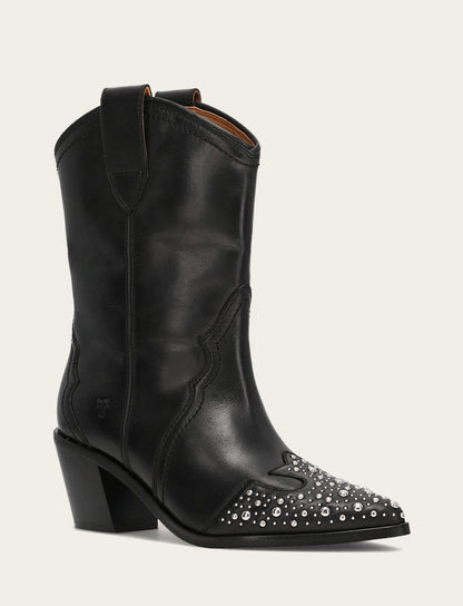 Women's Black Sara Wingtip Stud Boot Black - Frye