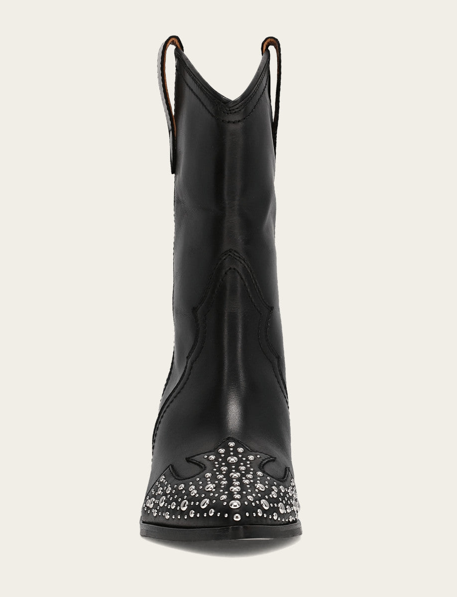 Women's Black Sara Wingtip Stud Boot Black - Frye