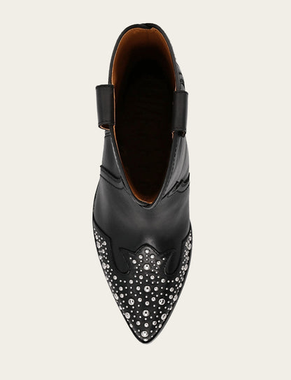 Women's Black Sara Wingtip Stud Boot Black - Frye