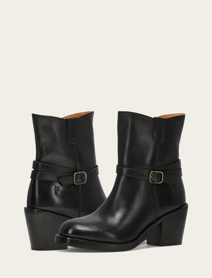 Women's Black Rylee Belted Inside Zip Boot Black - Frye