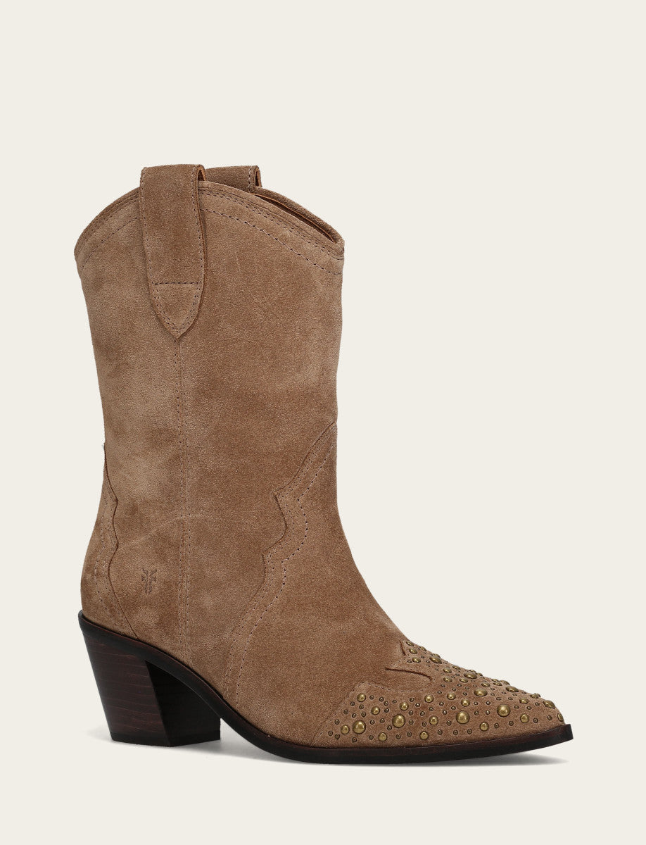 Women's Almond Sara Wingtip Stud Boot Almond - Frye