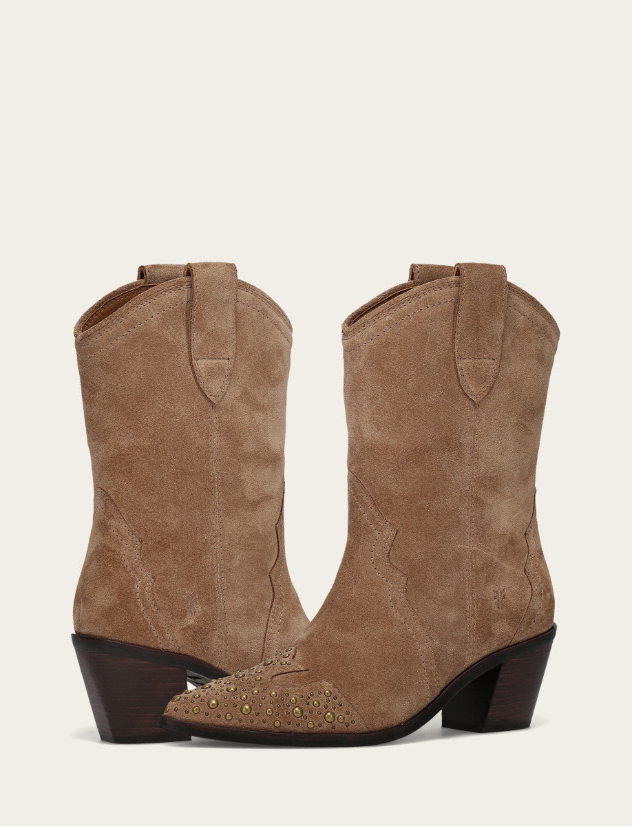 Women's Almond Sara Wingtip Stud Boot Almond - Frye